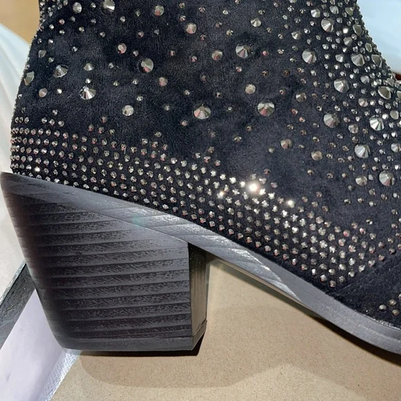 ISNOM Women's Rhinestone Cowgirl Boots Sparkly Ankle Boots Western Boots 10 NEW - Picture 12 of 12